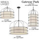 Gateway Park 5 Light 20 inch Coal Convertible Pendant / Semi Flush Ceiling Light